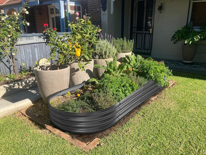 Land Guard Galvanized Raised Garden Bed Kit, Galvanized Planter Raised Garden Boxes Outdoor, Oval