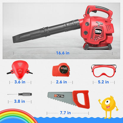 Toy Choi's Kids Leaf Blower - Toy Leaf Blower That Really Works with Tool Set, Pretend Play Series