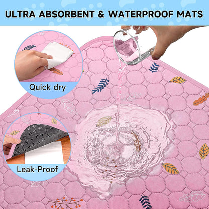 Sunheir 2 Pack Washable Guinea Pig Pee Pads, 24" x 48" Waterproof Reusable Guinea Pig Cage Liners