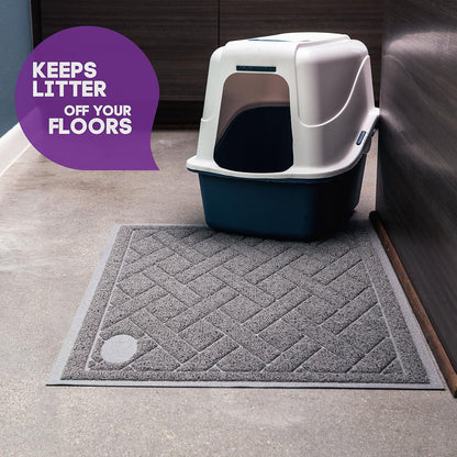 Pawkin Cat Litter Mat, Patented Design with Litter Lock Mesh, Extra Large, Durable, Easy to Clean