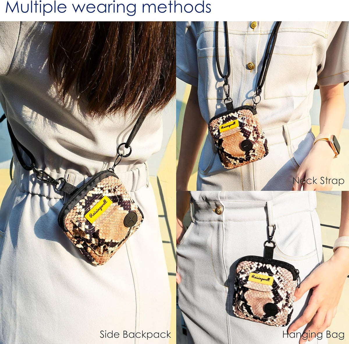 Dog Treat Pouch for Pet Walking and Training with Clicker Poop Bags and Double Bag Design Small