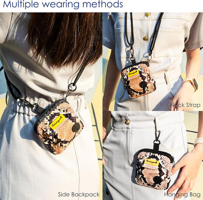 Dog Treat Pouch for Pet Walking and Training with Clicker Poop Bags and Double Bag Design Small
