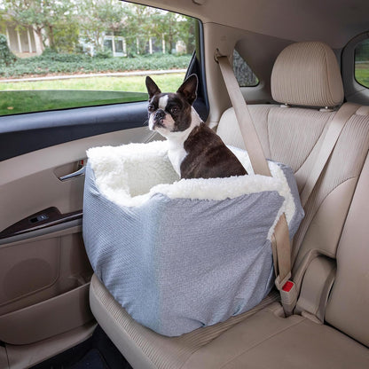 Snoozer Dog Car Seat: Lookout I Dog Booster Car Seat for Dogs Small 5-15 lbs, Size: Small, Fabric: