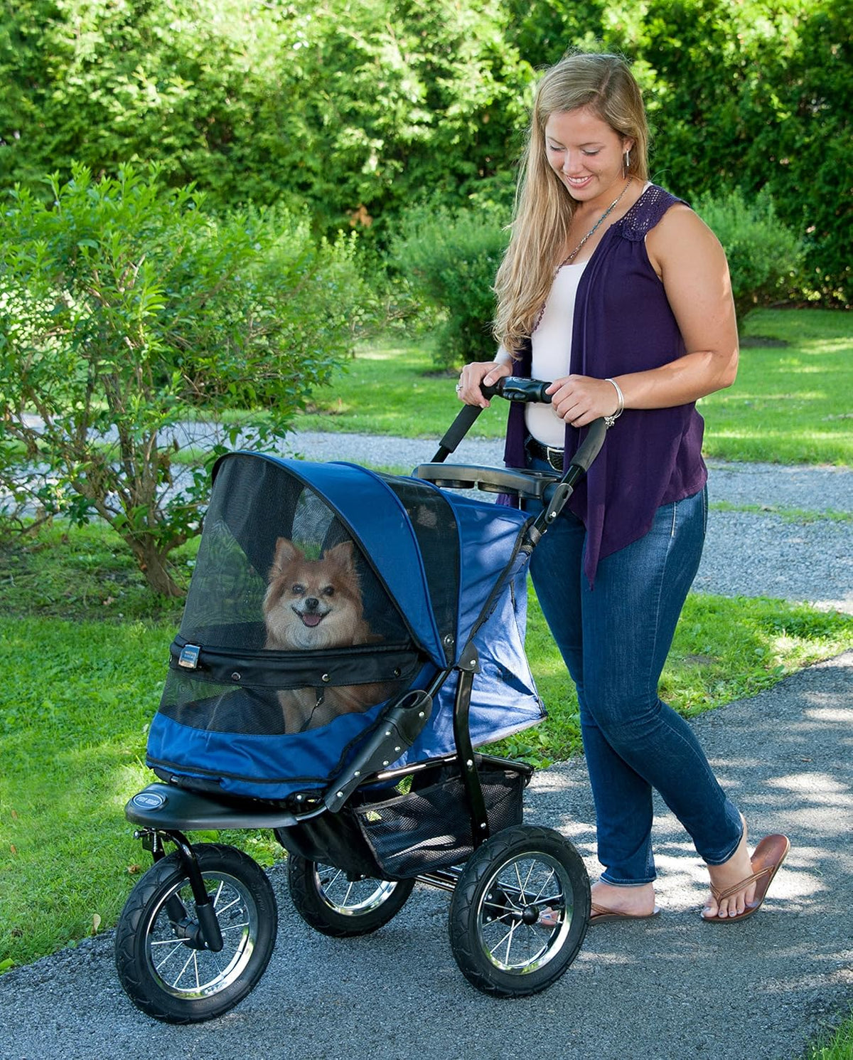 Pet Gear No-Zip Jogger Pet Stroller for Cats/Dogs, Zipperless Entry, Airless Tires, Easy One-Hand
