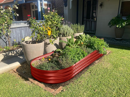 Land Guard Galvanized Raised Garden Bed Kit, Planter Boxes Outdoor, Oval Large Metal Beds for