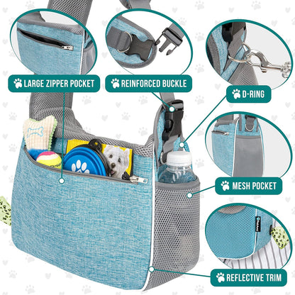 PetAmi Small Dog Sling Carrier, Soft-Sided Crossbody Puppy Carrying Purse Bag, Adjustable Sling Pet
