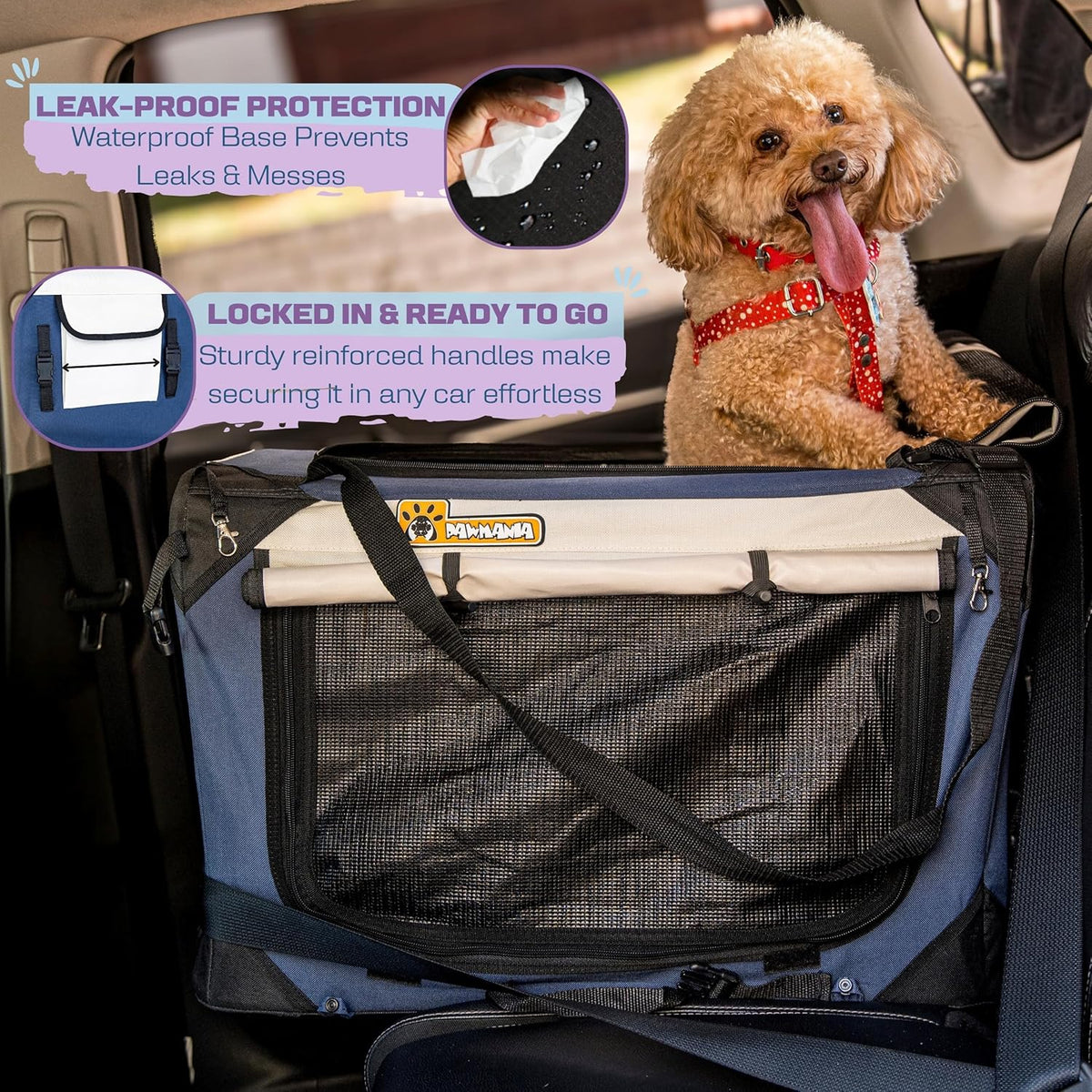 Extra Large Dog Cat Puppy Carrier 24"x16"x16" Foldable Soft Sided Travel Crate Portable Pet Kennel