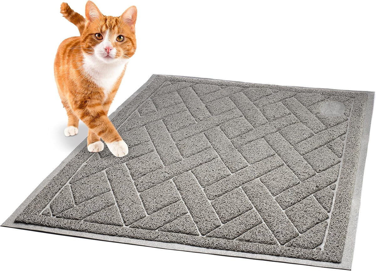 Pawkin Cat Litter Mat, Patented Design with Litter Lock Mesh, Extra Large, Durable, Easy to Clean