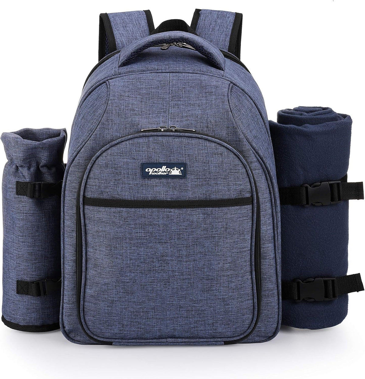 Apollo Walker Picnic Backpack Bag for 2 Person with Cooler Compartment, Detachable Bottle/Wine