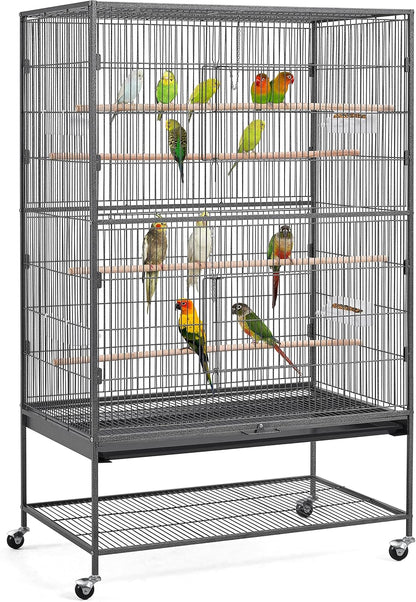 Yaheetech 60.5inch Extra Large Bird Cage Metal Parrot Cage Flight Cage for Cockatiels African Grey