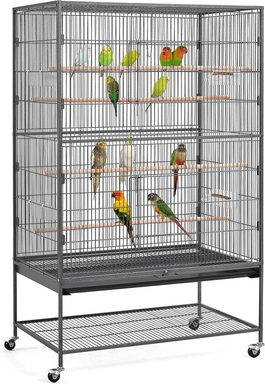 Yaheetech 60.5inch Extra Large Bird Cage Metal Parrot Cage Flight Cage for Cockatiels African Grey