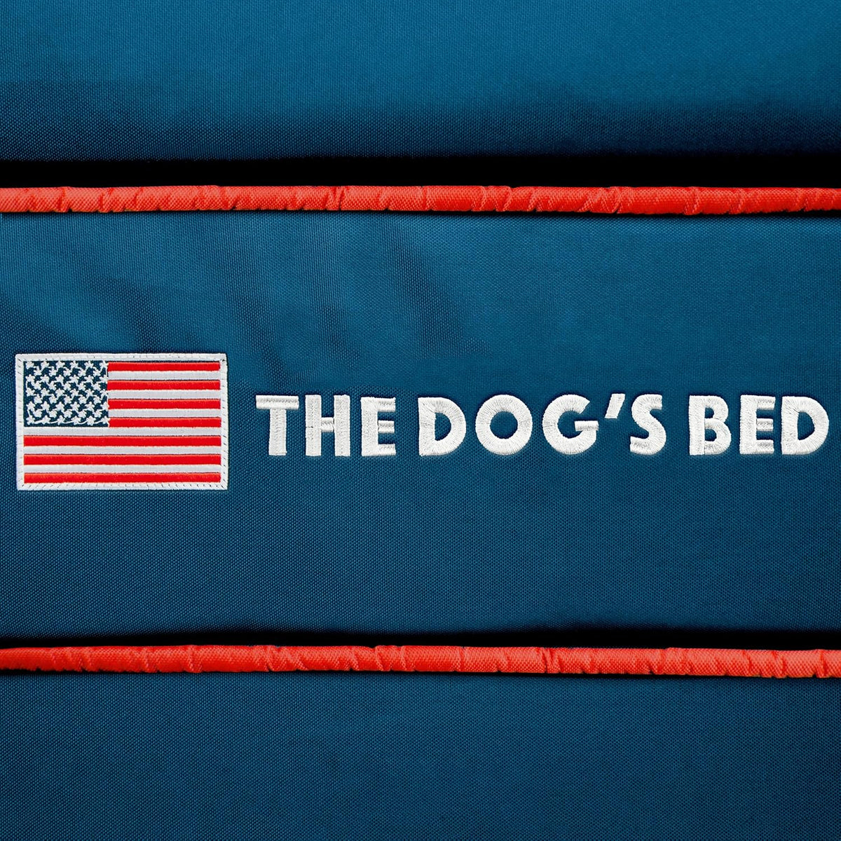 The Dog’s Bed Orthopedic Headrest Dog Bed XXL Blue Oxford with Red Trim US Flag 54x36, Memory Foam