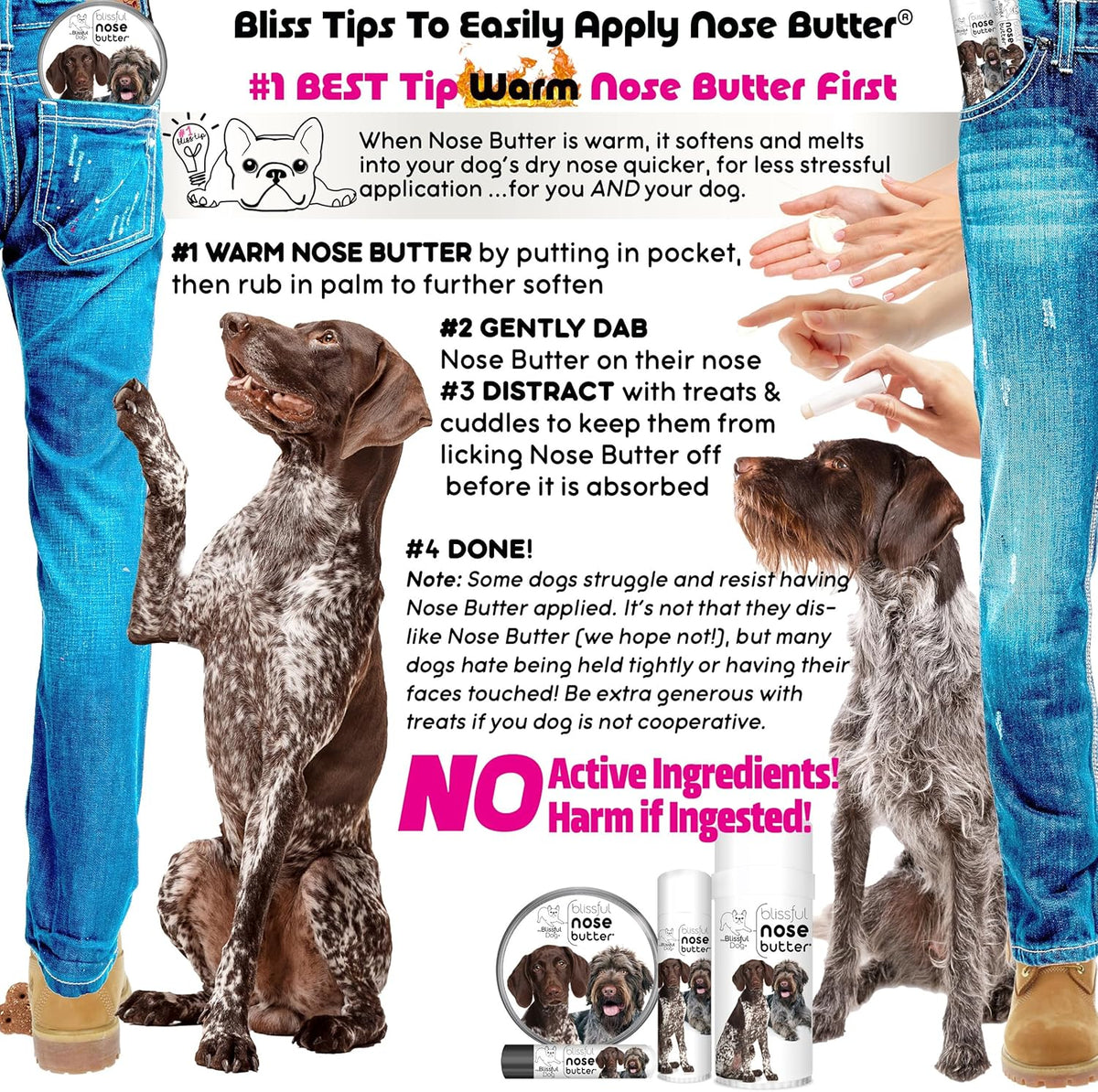 The Blissful Dog German Shorthaired Pointer Nose Butter, Versatile Dog Nose Balm for Dry Nose