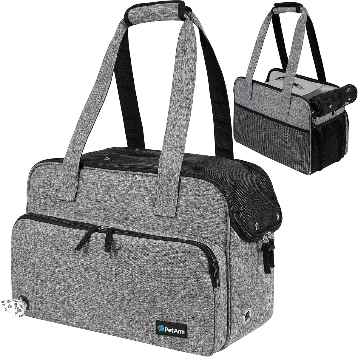 PetAmi Small Dog Purse Carrier, Soft-Sided Pet Carrier Bag with Pockets, Portable Puppy Cat Travel