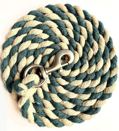 Majestic Ally Pack of 2 Solid Cotton Lead Rope for Horses & Livestock – 10 Foot Long and 5/8 inch