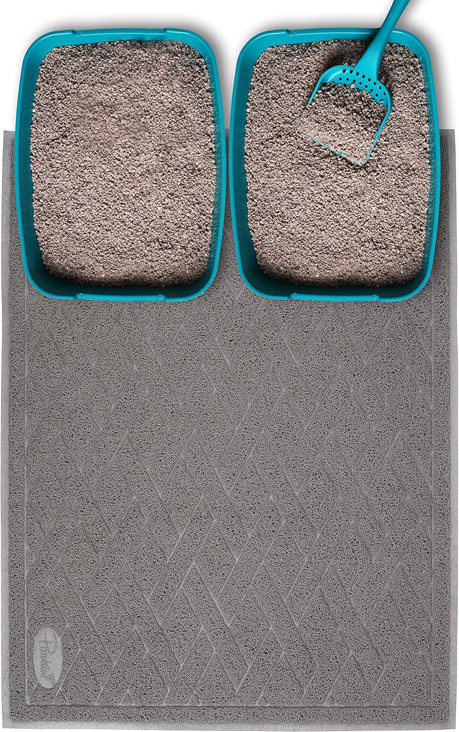 Pawkin Cat Litter Mat, Jumbo XX-Large, 4x3 Feet, Fits Two Litter Boxes or Extra Coverage for One