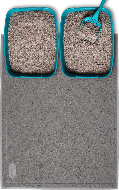 Pawkin Cat Litter Mat, Jumbo XX-Large, 4x3 Feet, Fits Two Litter Boxes or Extra Coverage for One