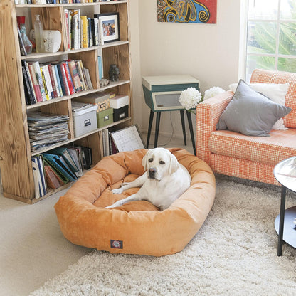 Majestic Pet 24 Inch Micro Velvet Calming Dog Bed Washable 24x19x7 (Inch) – Cozy Soft Round Donut